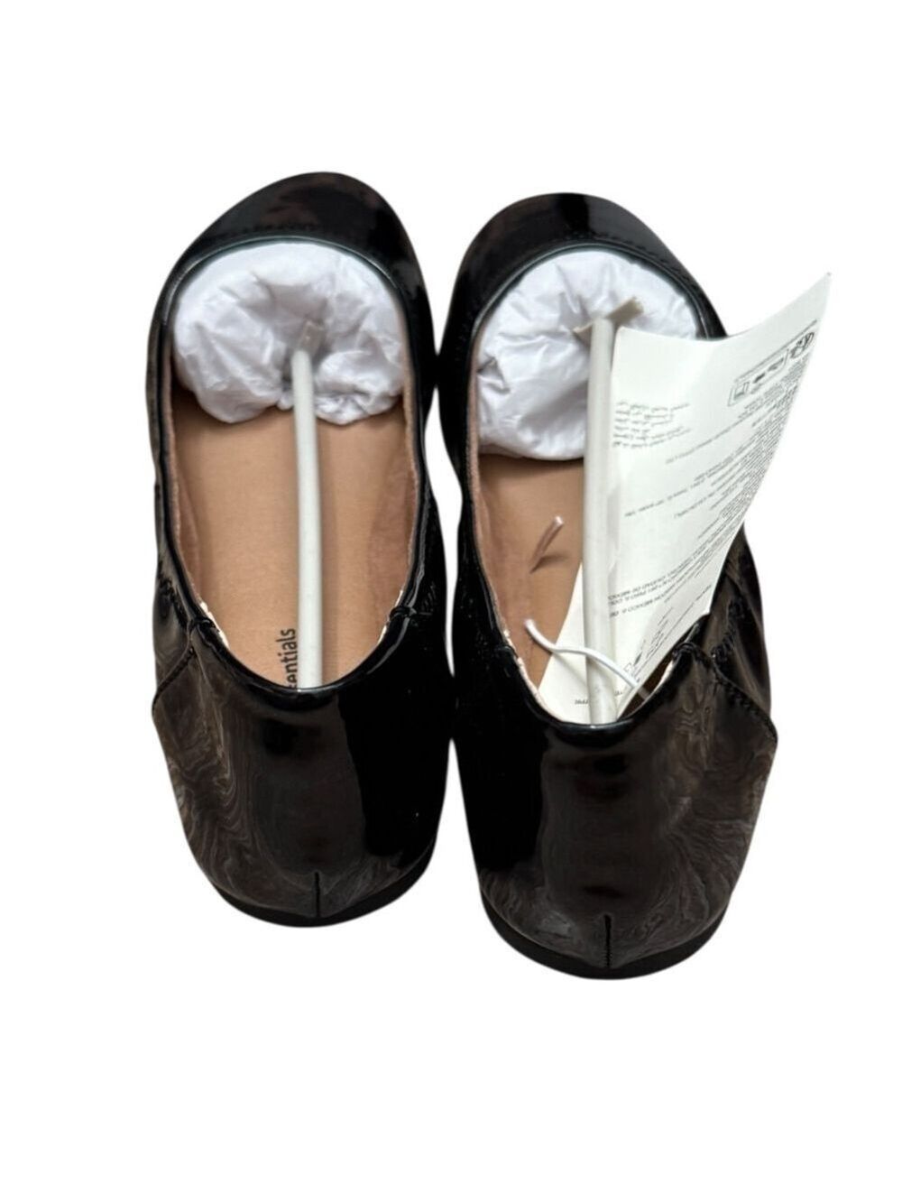 Amazon Essentials Black Patent Ballet Flats Size 10 - Picture 6 of 7